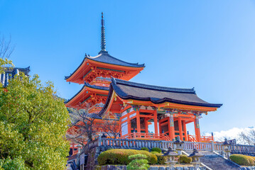 Fototapeta premium The most beautiful viewpoint of Kiyomizu-dera is a popular tourist destination in Kyoto, Japan.