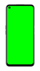 Realistic Smartphone Green Screen, Chromakey, Cellphone App template, Front View Mockup