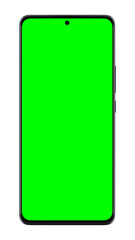 Smartphone Green Screen, Chromakey, Cellphone App template, Front View Mockup