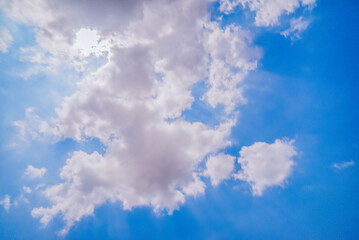 clear blue sky background,clouds with background, Blue sky background with tiny clouds. White fluffy clouds in the blue sky. 