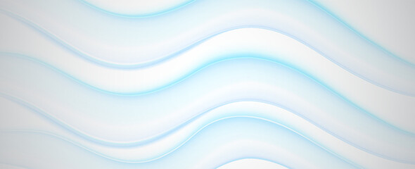 Curved lines background. Blue futuristic soft gradient waves. Air flow. Fresh aroma.