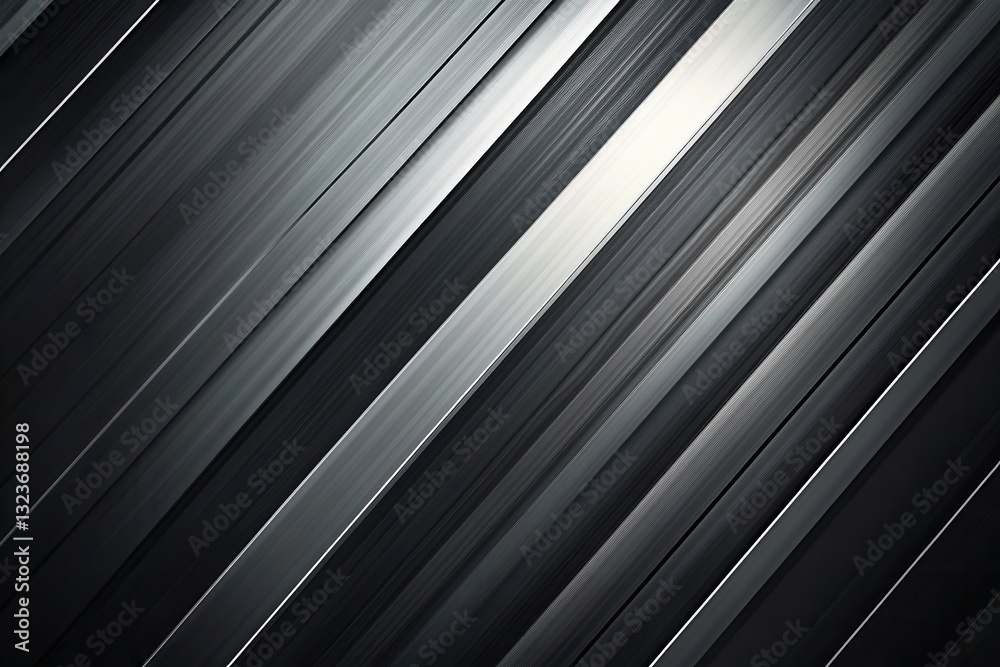 Fototapete metallic background with dynamic diagonal lines glowing in industrial style ideal for modern design 