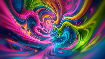 Colorful fractal swirls paint a vibrant abstract motion design