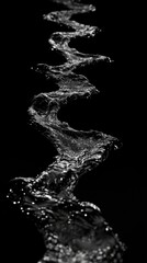 Fototapeta premium Abstract Water Flow: A Striking Black and White Liquid Design