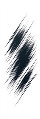 Obraz premium Deep black brush strokes are arranged diagonally against a white background, creating an abstract design that evokes movement and emotion, appealing to modern art lovers