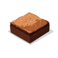 My Simple flat 2D icon brownie with chocolate isolated on transparent background, vector, flat design, animation design, simple flat 2D icon, clipart