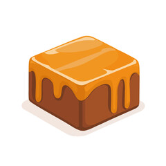 My Simple flat 2D icon cube caramel isolated on transparent background, vector, flat design, animation design, simple flat 2D icon, clipart