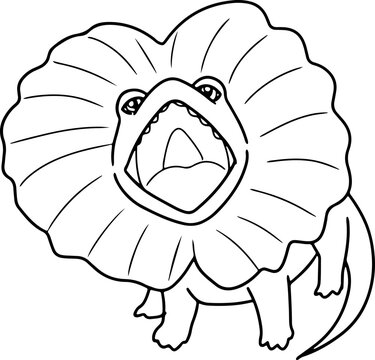 recommend clip art: frilled lizard doodle reptiles
