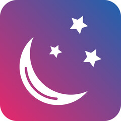 Moon and Stars Icon Style