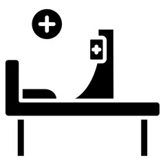 Hospital Bed Line Icon Style