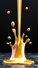 Golden oil splash cut out