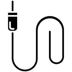Audio Cable Line Icon Style