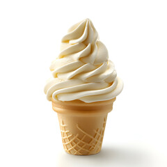 Indulge in the Ultimate Summertime Delight: Creamy Soft Serve Ice Cream Cone - A Refreshing Frozen Treat for Dessert Lovers