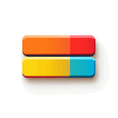 Very Simple flat 2D illustration colorful energy bar isolated on transparent background, vector, flat design, animation design, simple flat 2D icon, clipart