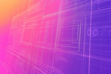 Obraz premium Sleek UIUX wireframe background with soft grid lines and floating design elements for digital resource branding