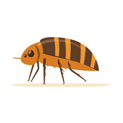 Very Simple flat 2D illustration flea isolated on transparent background, vector, flat design, animation design, simple flat 2D icon, clipart