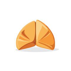 A Simple flat 2D illustration fortune cookie isolated on transparent background, vector, flat design, animation design, simple flat 2D icon, clipart