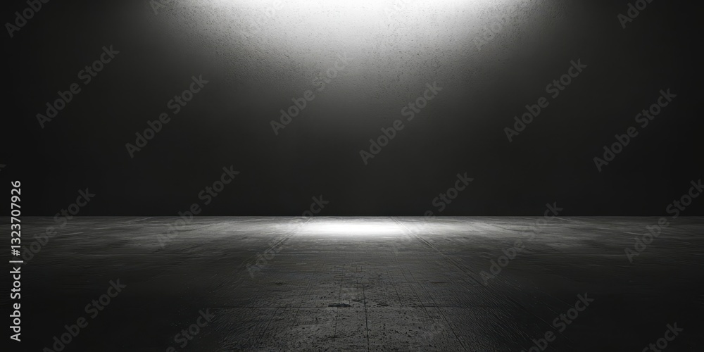Poster A dark room with a large empty space