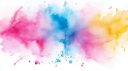 Watercolor splash color background, pastel colors, isolated on transparent background