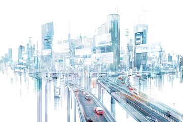 Futuristic City Skyline View