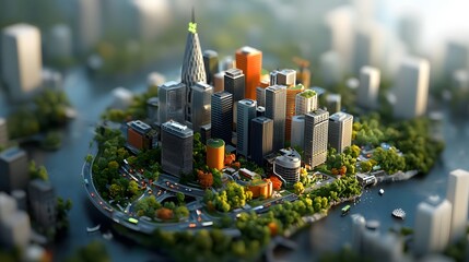 Detailed blueprint of a future focused community centric smart city design featuring modular skyscrapers with adaptive facades automated mass transit systems expansive augmented reality overlay