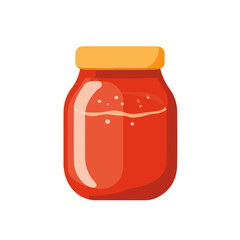 A Simple flat 2D illustration jam isolated on transparent background, vector, flat design, animation design, simple flat 2D icon, clipart