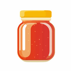 A Simple flat 2D illustration jam isolated on transparent background, vector, flat design, animation design, simple flat 2D icon, clipart