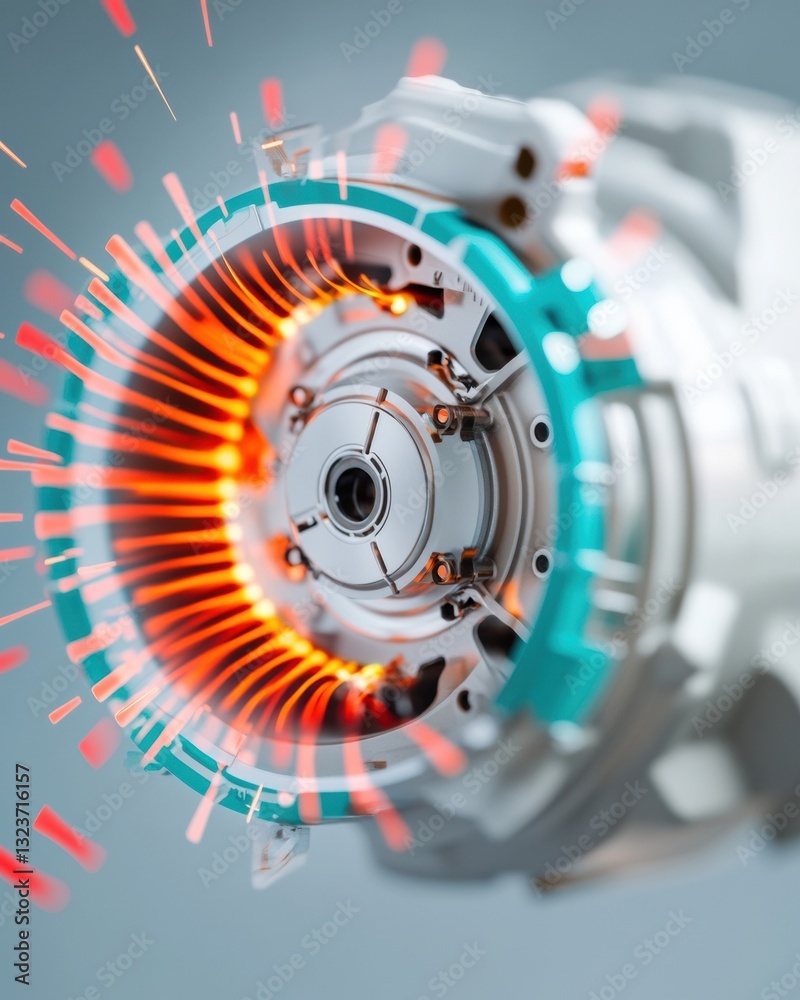 Aufkleber Quantum Engineering Precision Immersive Digital Twin Visualization of High-Performance Turbine Mechanics with Augmented Reality Thermal Mapping