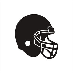  Football Player Helmet Icon Black Vector Illustration