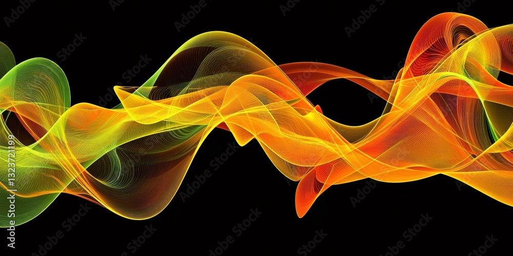 Poster Abstract colorful waves creating a vibrant and dynamic design element