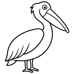 Minimalist Pelican Line Art Vector