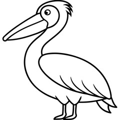 Minimalist Pelican Line Art Vector