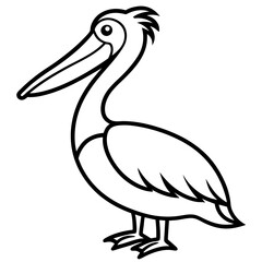 Minimalist Pelican Line Art Vector