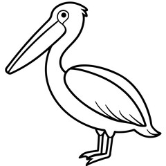 Minimalist Pelican Line Art Vector