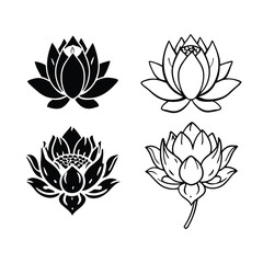 Fototapeta premium Lotus flower signs set vector image (2).eps