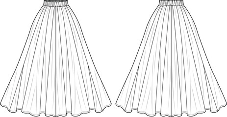 Skirt  Flat Sketch Arts and Illustration