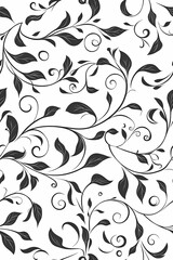 Vertical Seamless floral vintage pattern.