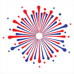 4th of July Fireworks Vector Artwork for Sublimation Printing
