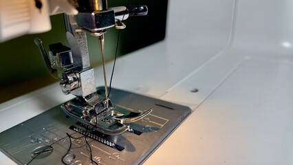 Crafting stitches with precision and care in a workshop