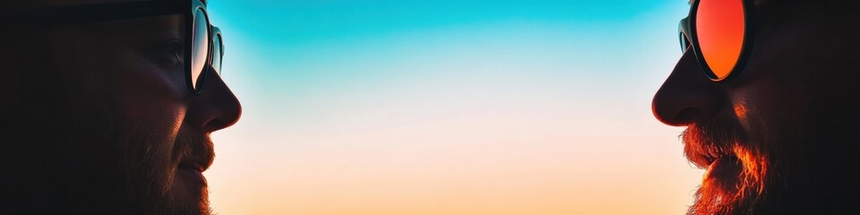 Obraz premium Mindful Connection Gen Z Mental Wellness Dialogue in Soft-Lit Silhouette - Emerging Therapeutic Communication Paradigms for Digital Age Empathy