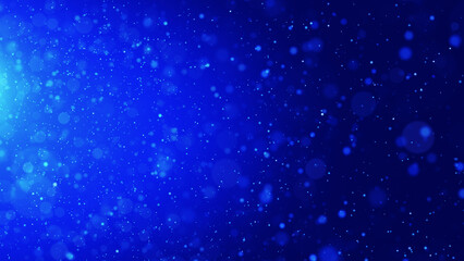 Fototapeta premium Colorful background of bright particles flying horizontally. Dynamic particles float chaotically in space. Shimmering sparkling particles. Real colorful particles in the air. 3D rendering