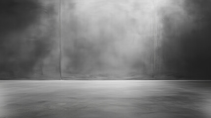 Minimalist gray cement wall with soft lighting, evoking simplicity and modern abstraction.