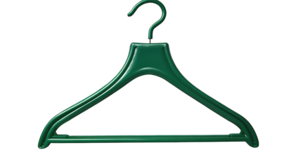 Green plastic coat hanger --ar 16:9
