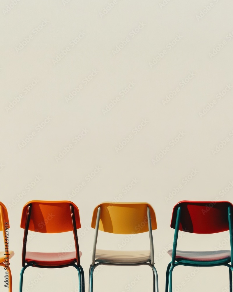 Aufkleber minimalist learning spaces retro-inspired classroom chairs showcasing innovative design trends in mo