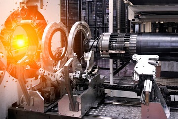 Advanced machinery conducting precision assembly operations in a manufacturing facility