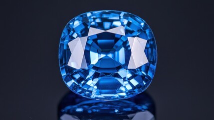 Fototapeta premium A radiant and polished cobalt spinel gemstone in vivid electric blue hues.