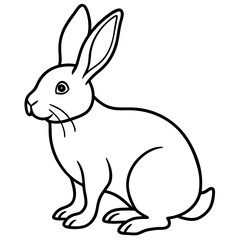 Minimalist Rabbit Vector Art