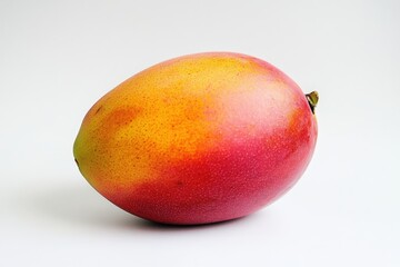 A single fresh ripe mango is isolated on a white background