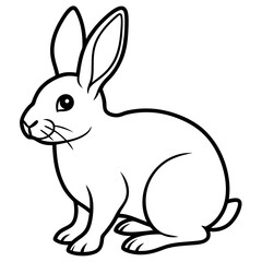 Minimalist Rabbit Vector Art