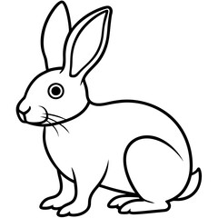 Minimalist Rabbit Vector Art